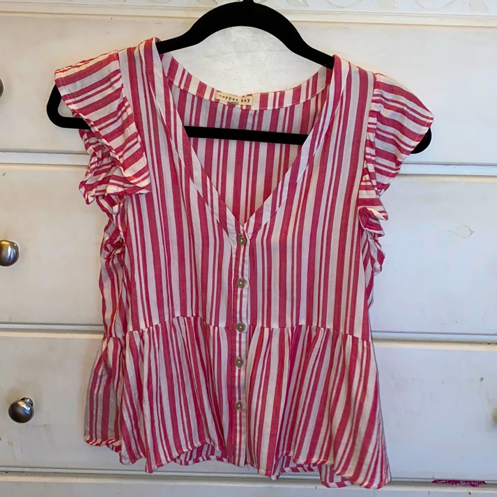 Women’s striped peplum top